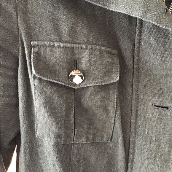 Tory Burch Green Utility Jacket with Hidden Zipper - Picture 12 of 12